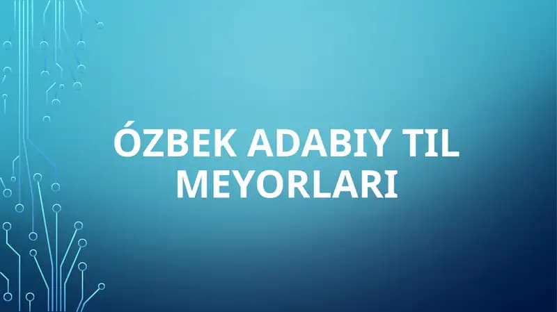 Adabiy Til Meyorlari