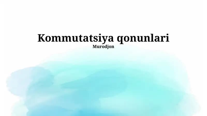 Kommutatsiya qonunlari