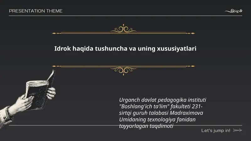 Madraximova Umidaning texnologiya fanidan tayyorlagan taqdimoti