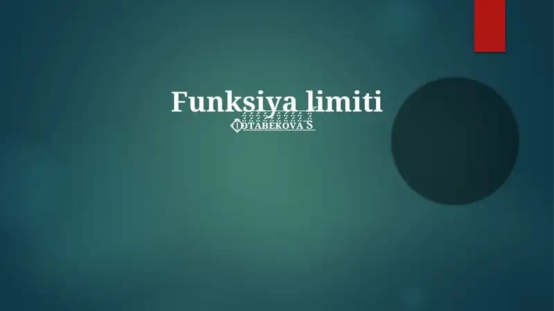 Funksiya limiti