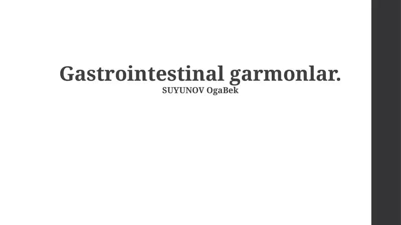 Gastrointestinal garmonlar