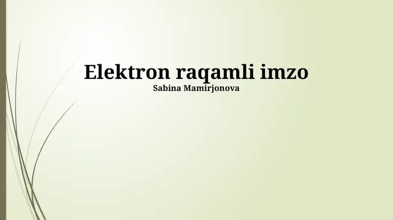Elektron raqamli imzo