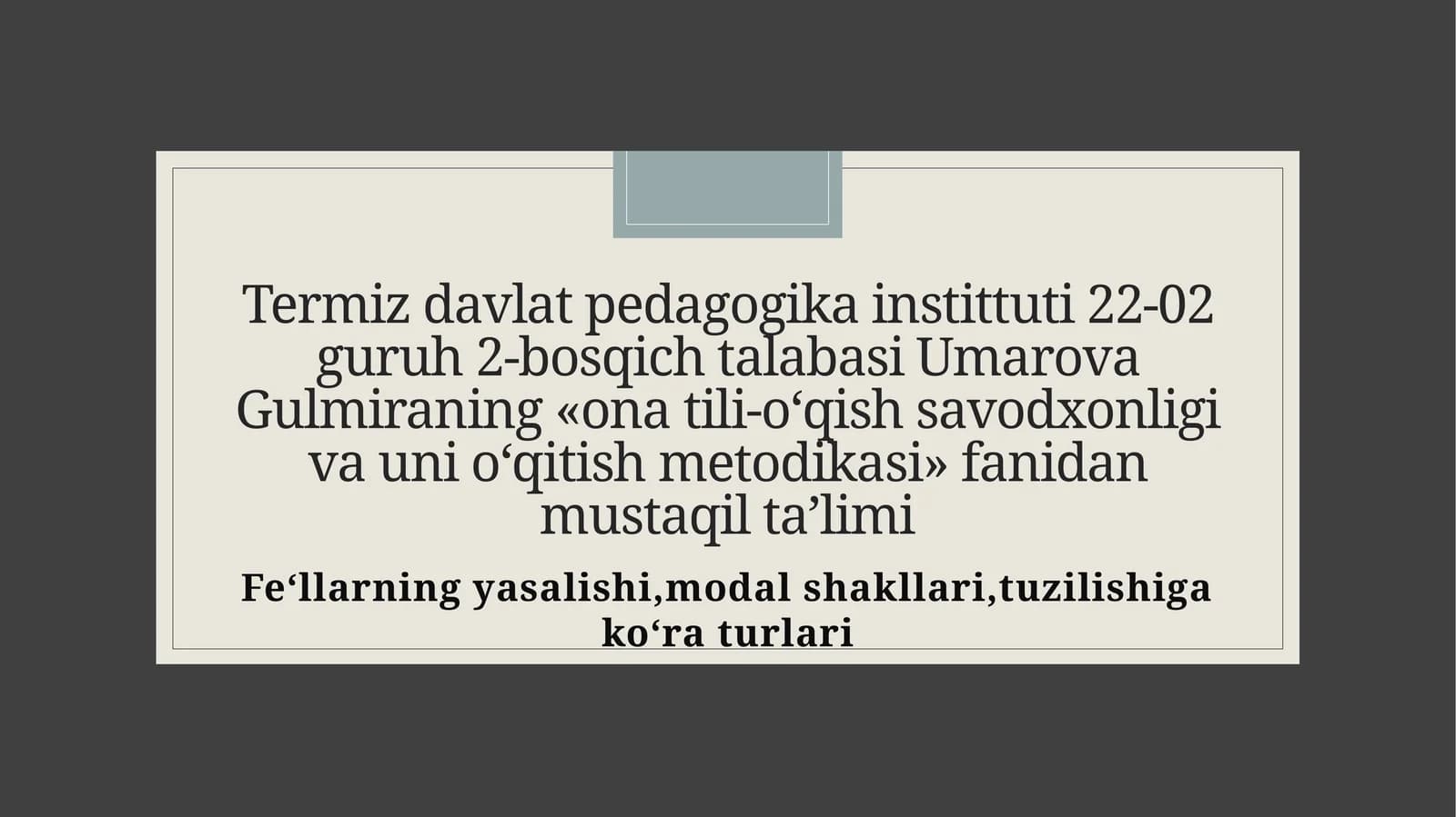 Ona tili-o‘qish savodxonligi va uni o‘qitish metodikasi