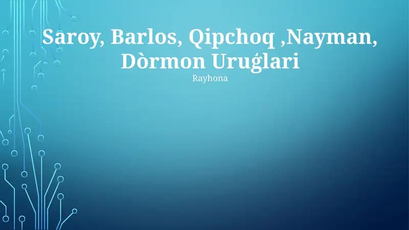 Barlos, Saroy, Qipchoq