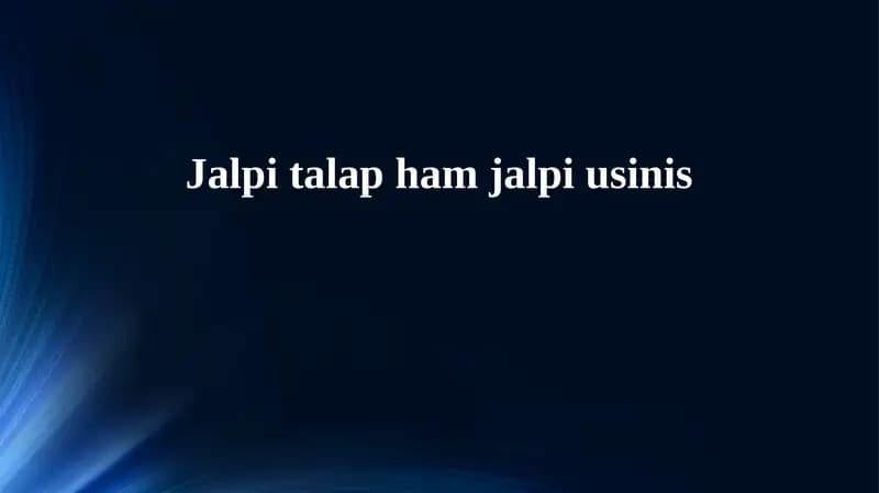 Jalpi talap ham jalpi usinis