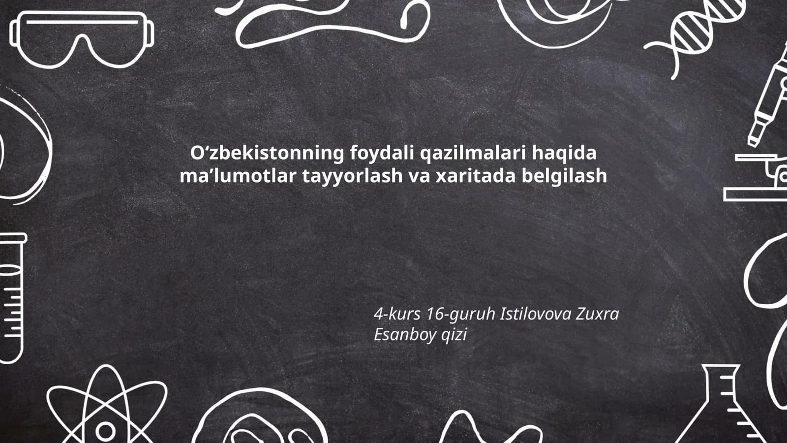 Oʻzbekistonning foydali qazilmalari haqida maʼlumotlar tayyorlash va xaritada belgilash