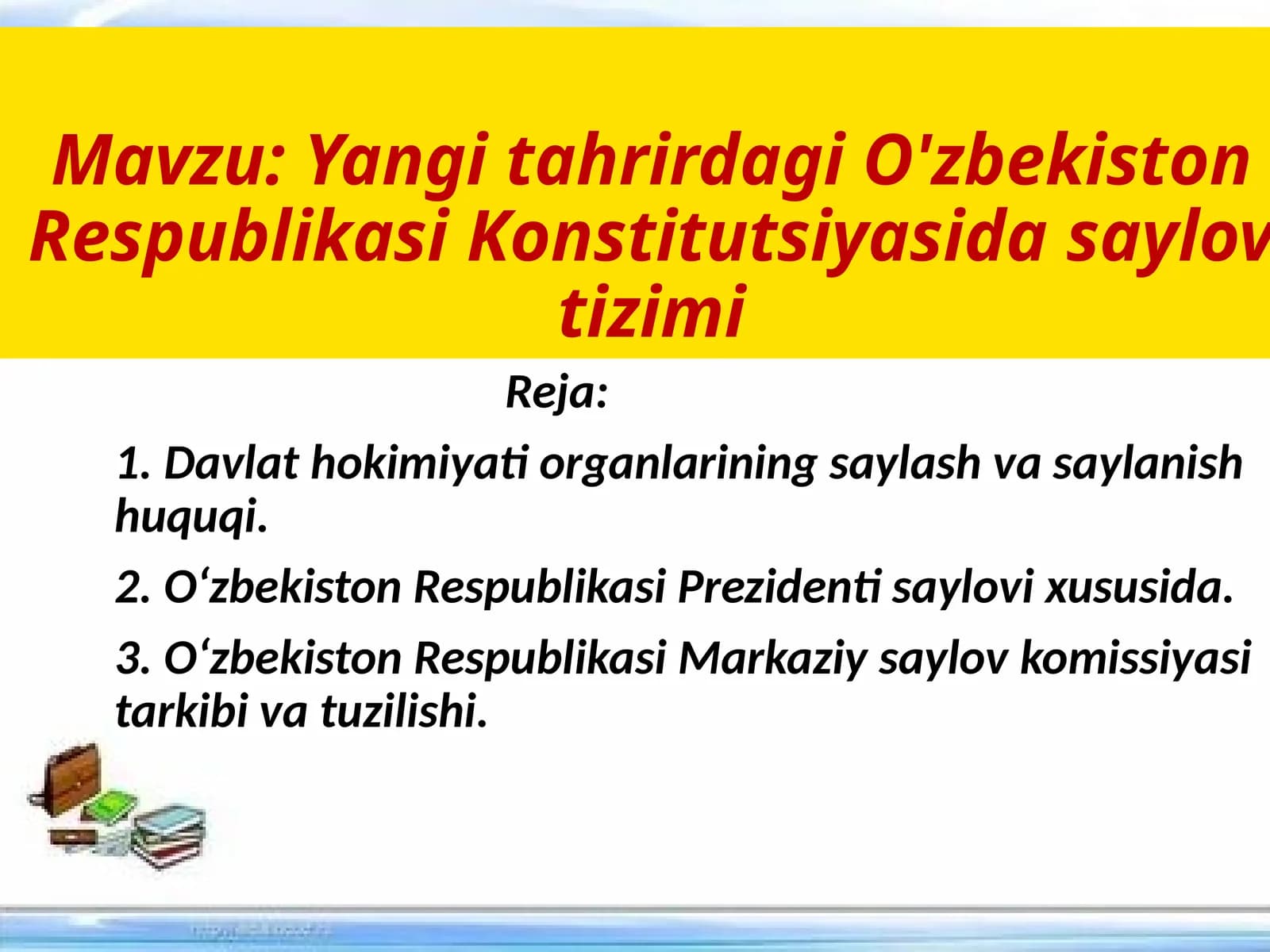 Yangi tahrirdagi O'zbekiston Respublikasi Konstitutsiyasida saylov tizimi