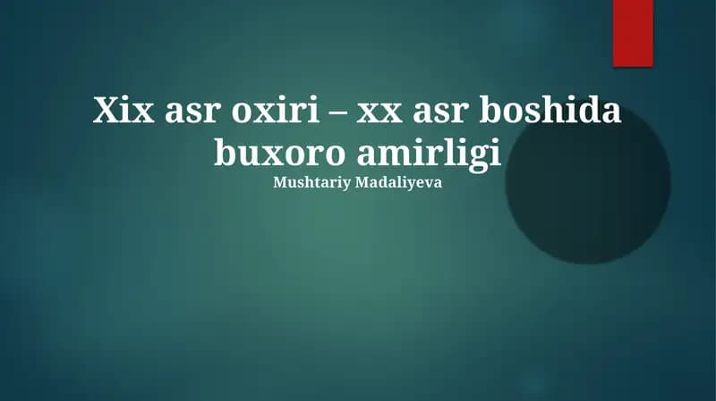 Buxoro amirligi: Rossiya imperiyasi ta'siri ostida