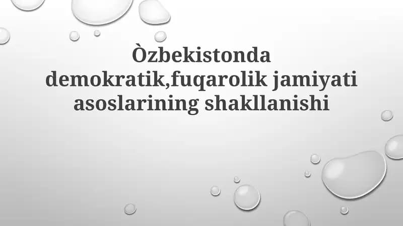 Fuqarolik Jamiyati Tashkilotlari va Demokratik Istirok