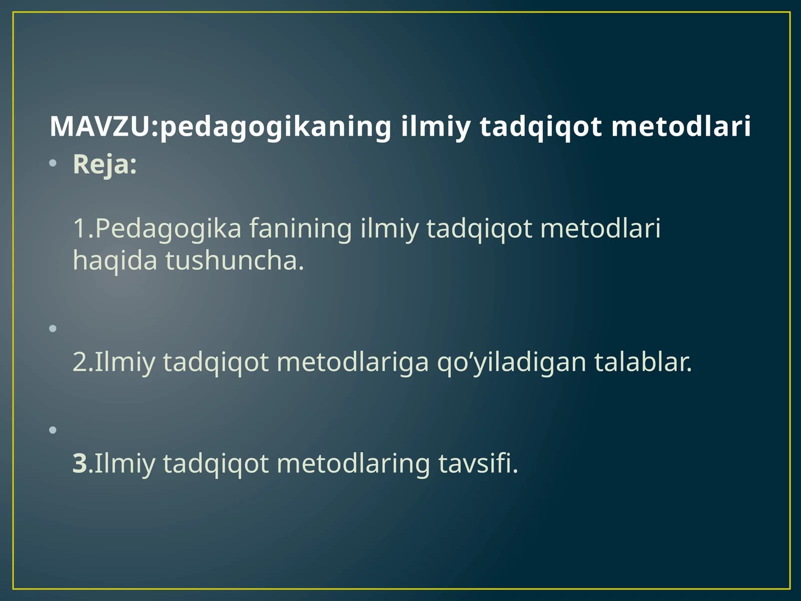 pedagogikaning ilmiy tadqiqot metodlari