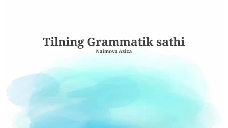 Tilning Grammatik sathi