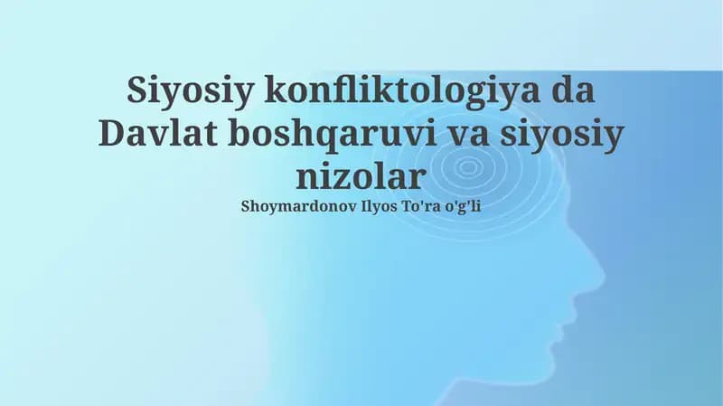 Siyosiy Konfliktologiya Asoslari