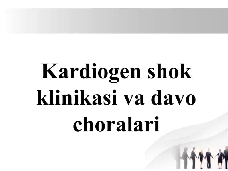 Kardiogen shok klinikasi va davo choralari