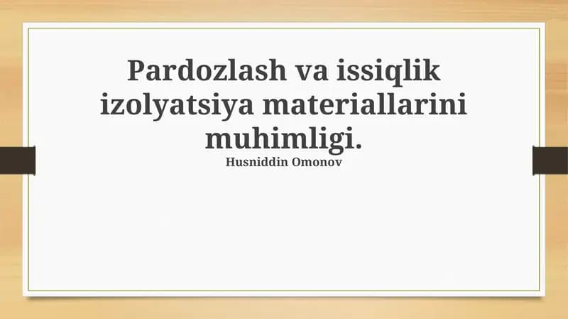 Suv o'tkazmaydigan materiallarini muhimligi