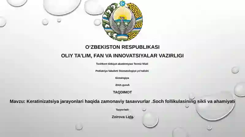 Keratinizatsiya jarayonlari haqida zamonaviy tasavvurlar