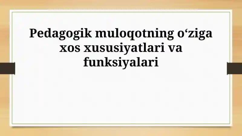 Pedagogik kommunikatsiya
