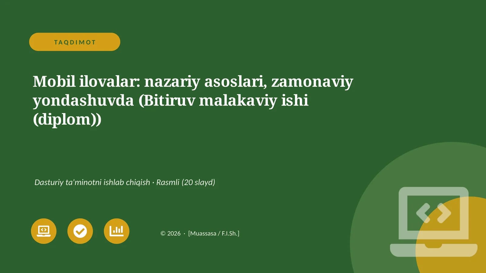 Mobil ilovalar: nazariy asoslari, zamonaviy yondashuvda (Bitiruv malakaviy ishi (diplom))