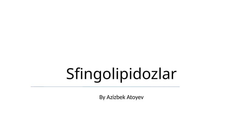 Sfingolipidozlar