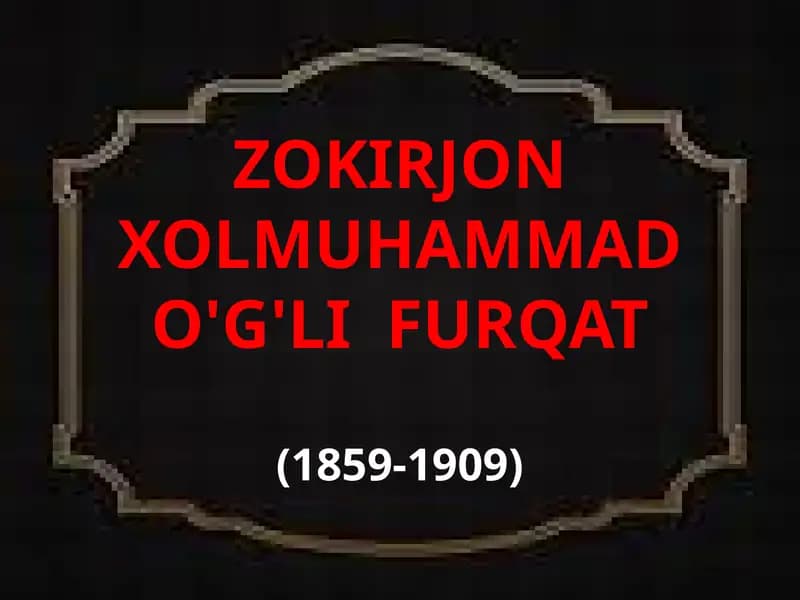 Zokirjon Xolmuhammad O'g'lifurqat
