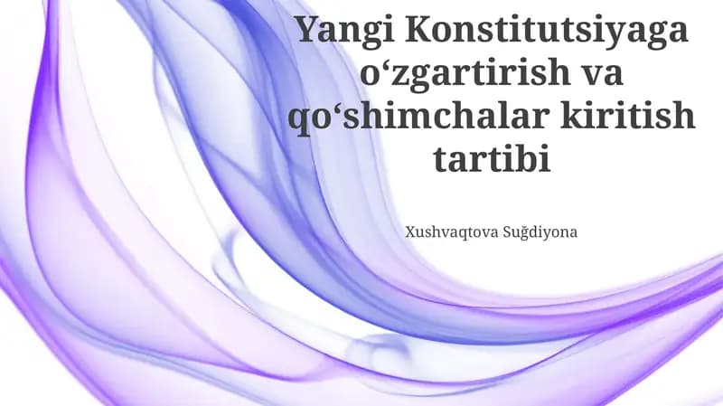 Konstitutsiyaga o'zgartish kiritish to'g'risidagi qonun loyihasi
