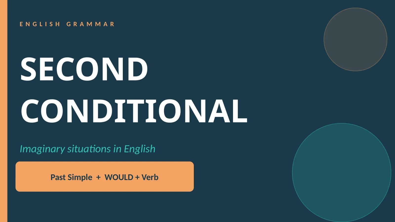 ENGLISH GRAMMAR SECOND CONDITIONAL