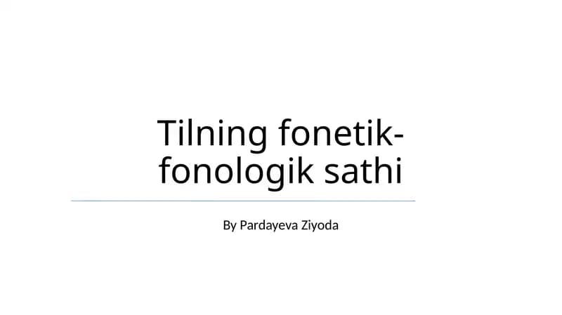 Tilning fonetik-fonologik sathi