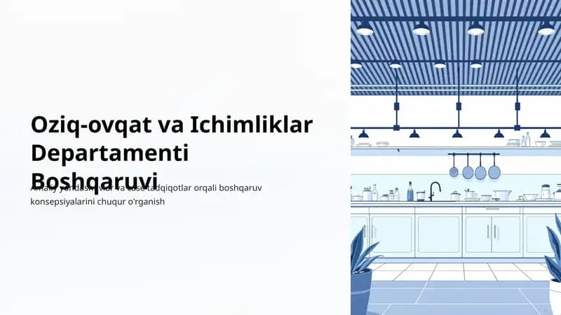 Oziq-ovqat va Ichimliklar departamenti boshqaruvi