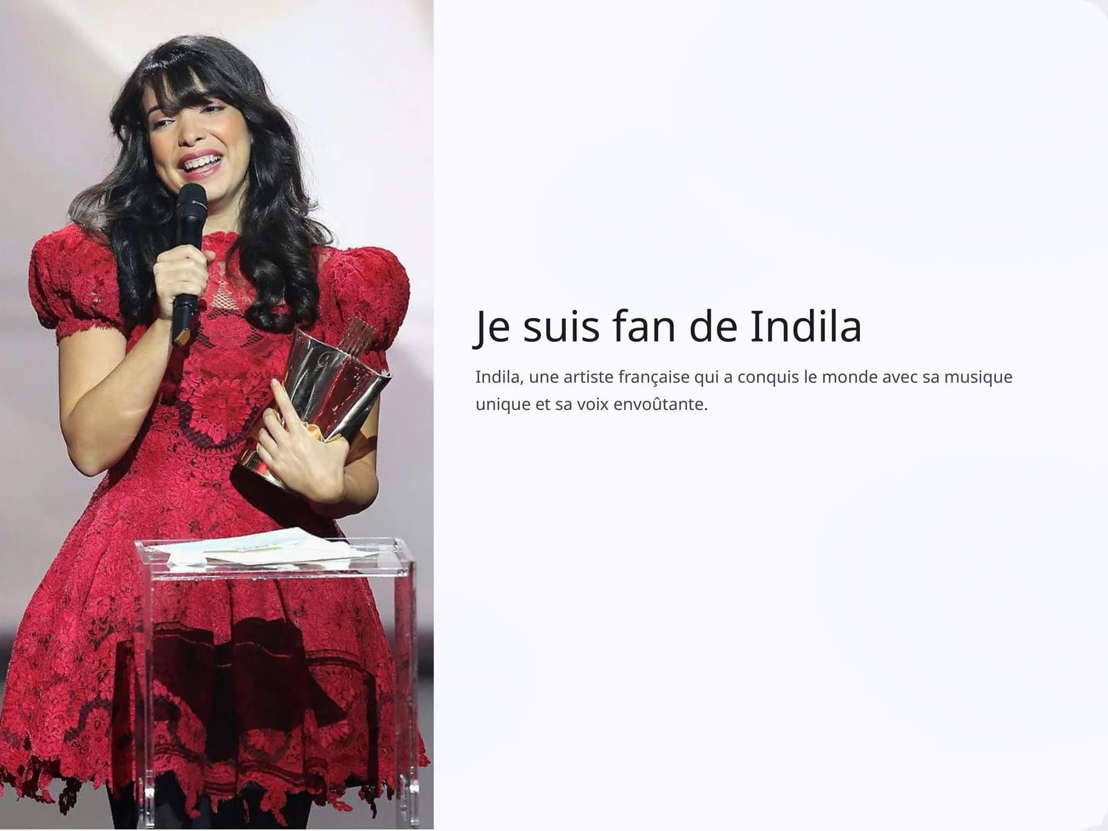 Je suis fan de Indila