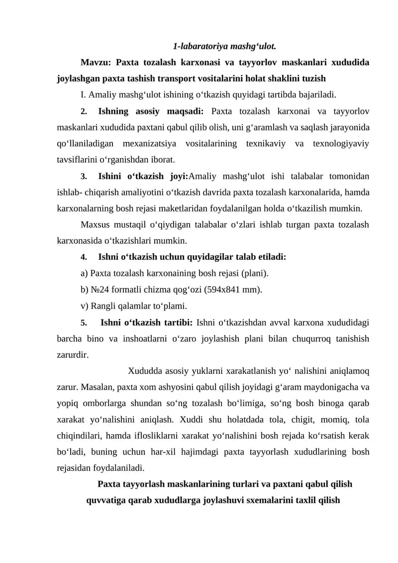 1-labaratoriya mashg‘ulot