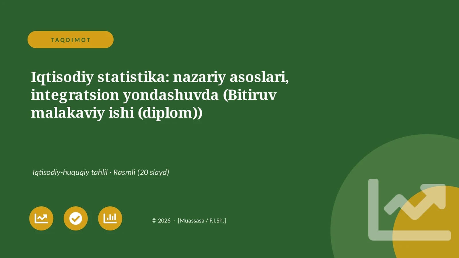 Iqtisodiy statistika: nazariy asoslari, integratsion yondashuvda (Bitiruv malakaviy ishi (diplom))
