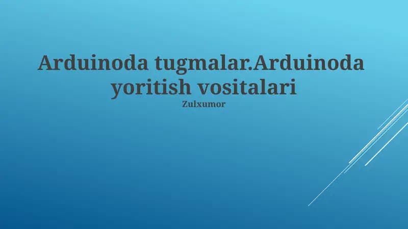 Arduino Yoritish Qurilmalari