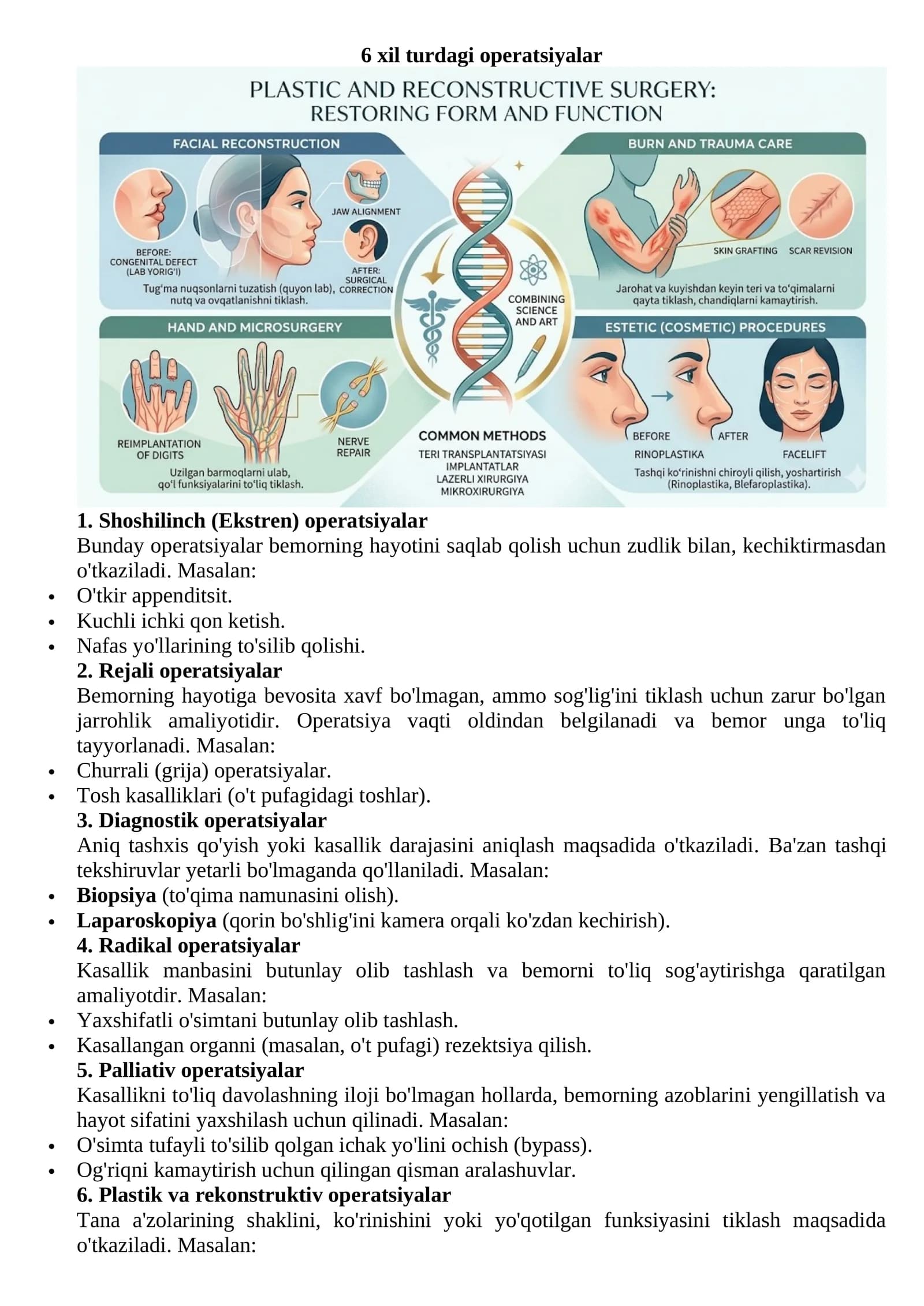 6 xil turdagi operatsiyalar