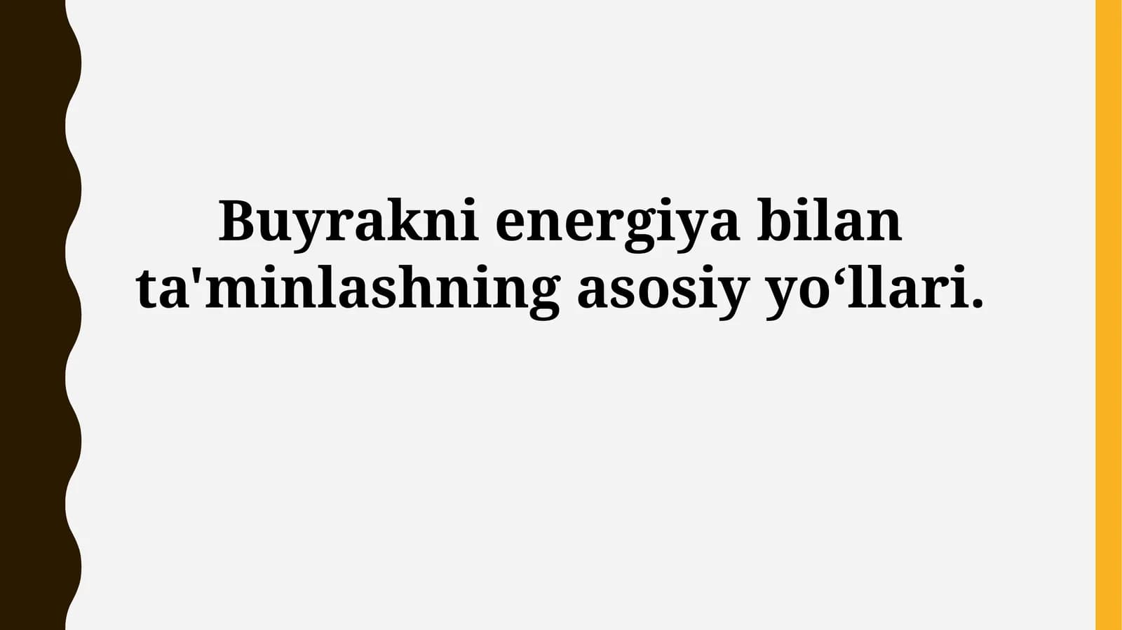 Buyrakni energiya bilan ta'minlashning asosiy yo'llari