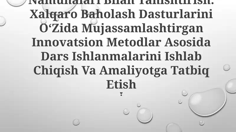 Timss, Pisa, Agma, Talis Xalqaro Baholash Dasturlari