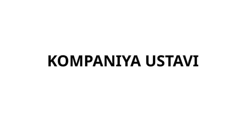 KOMPANIYA USTAVI
