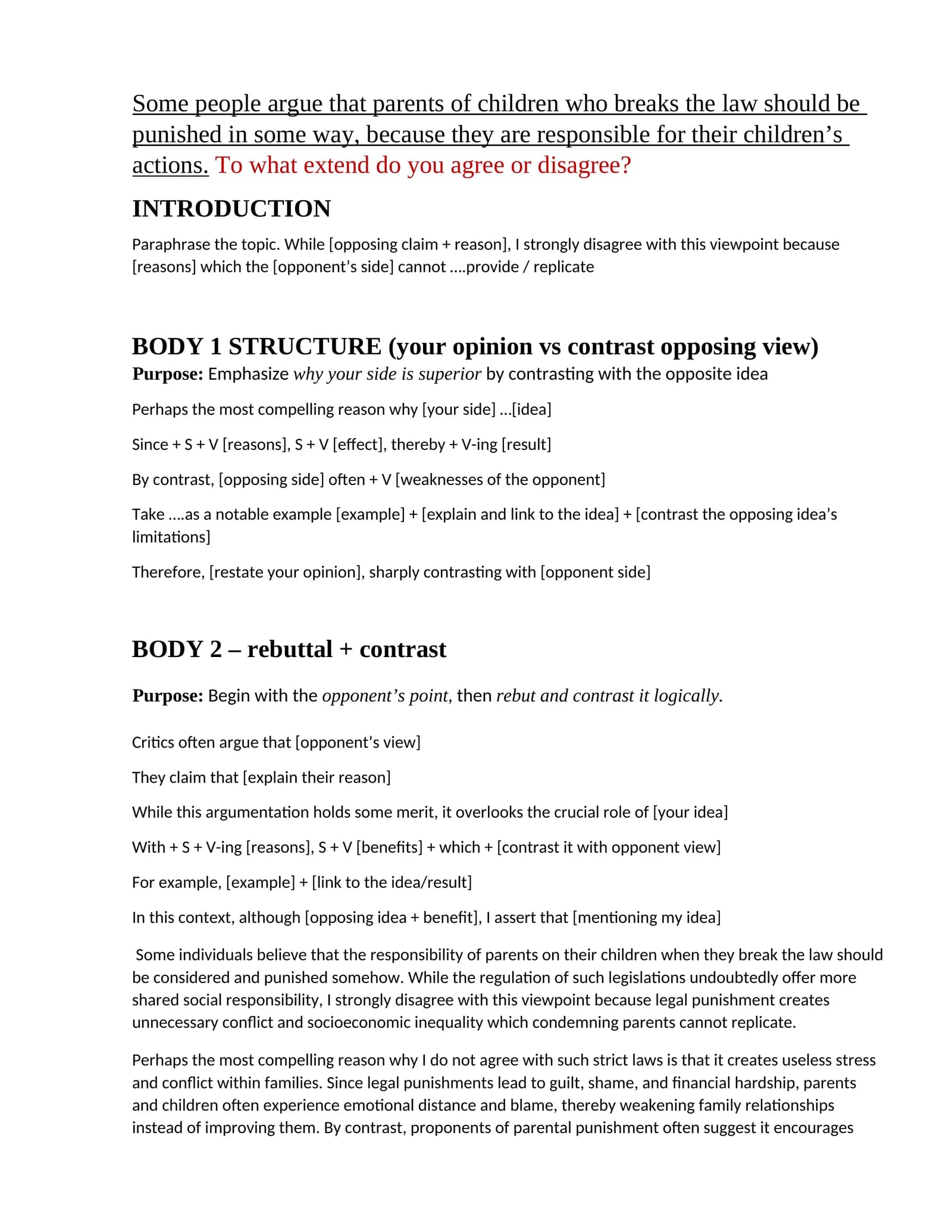 Introduction to Argumentative Essay Writing