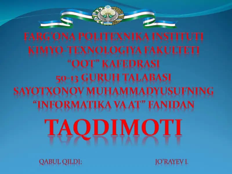 "Lokal va global kompyuter tarmoqlari."