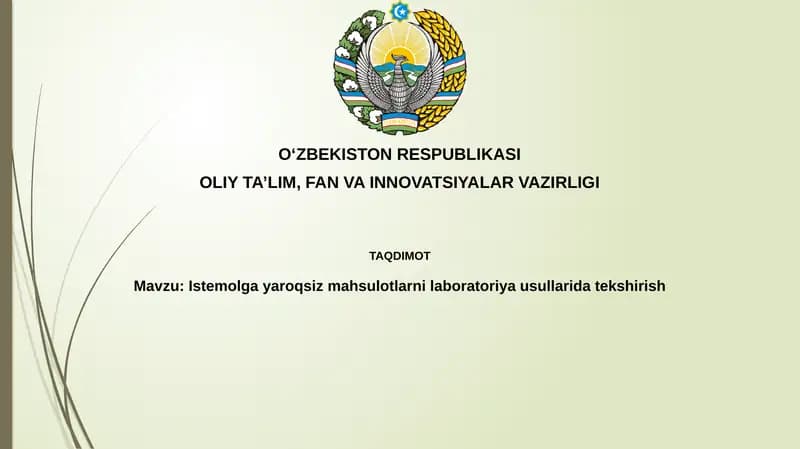 Mahsulot sifatsizligini laboratoriya tekshirish