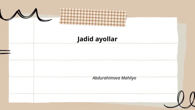 Jadid ayollar harakati tarixi