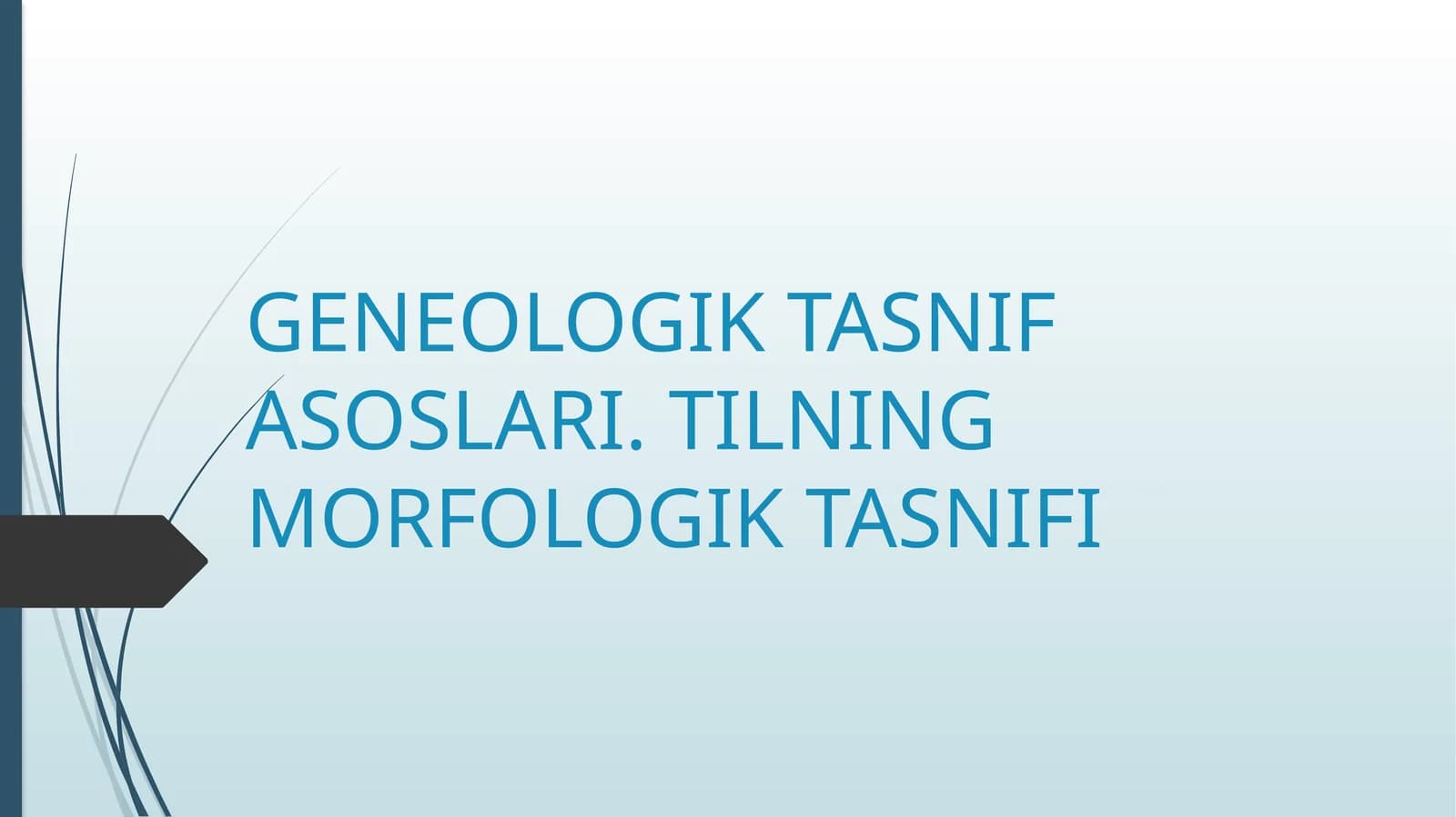 GENEOLOGIK TASNIF ASOSLARI. TILNING MORFOLOGIK TASNIFI