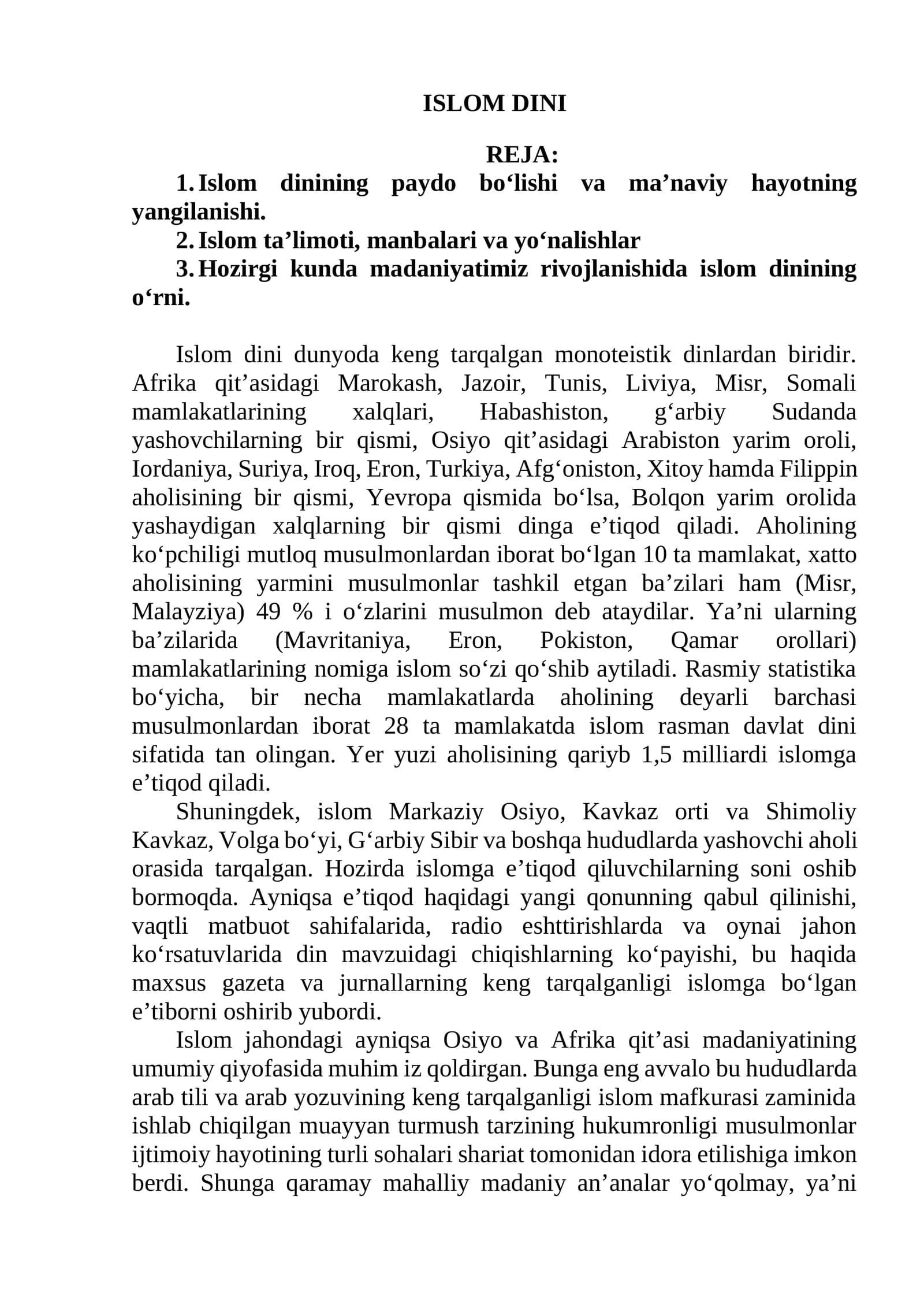 Islom Dini
