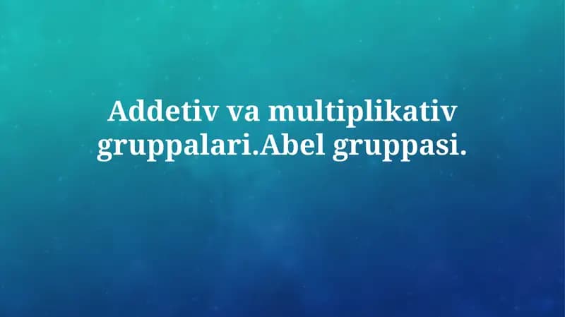 Abeliy guruhlar va Lagrange teoremasi
