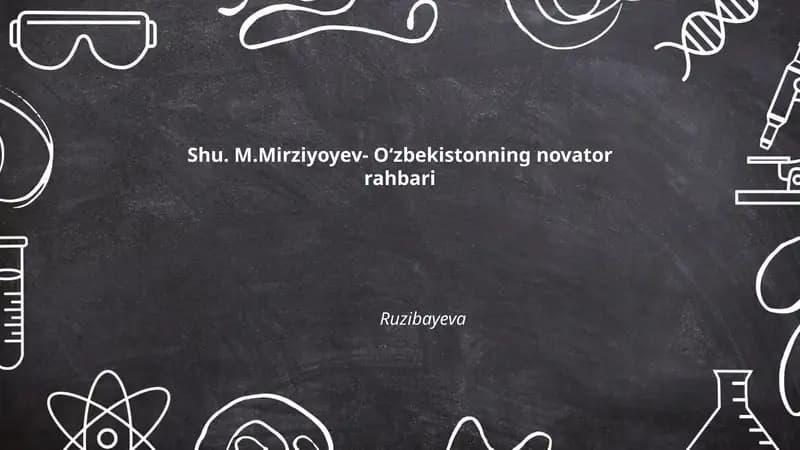 Shu. M.Mirziyoyevning iqtisodiy islohotlari