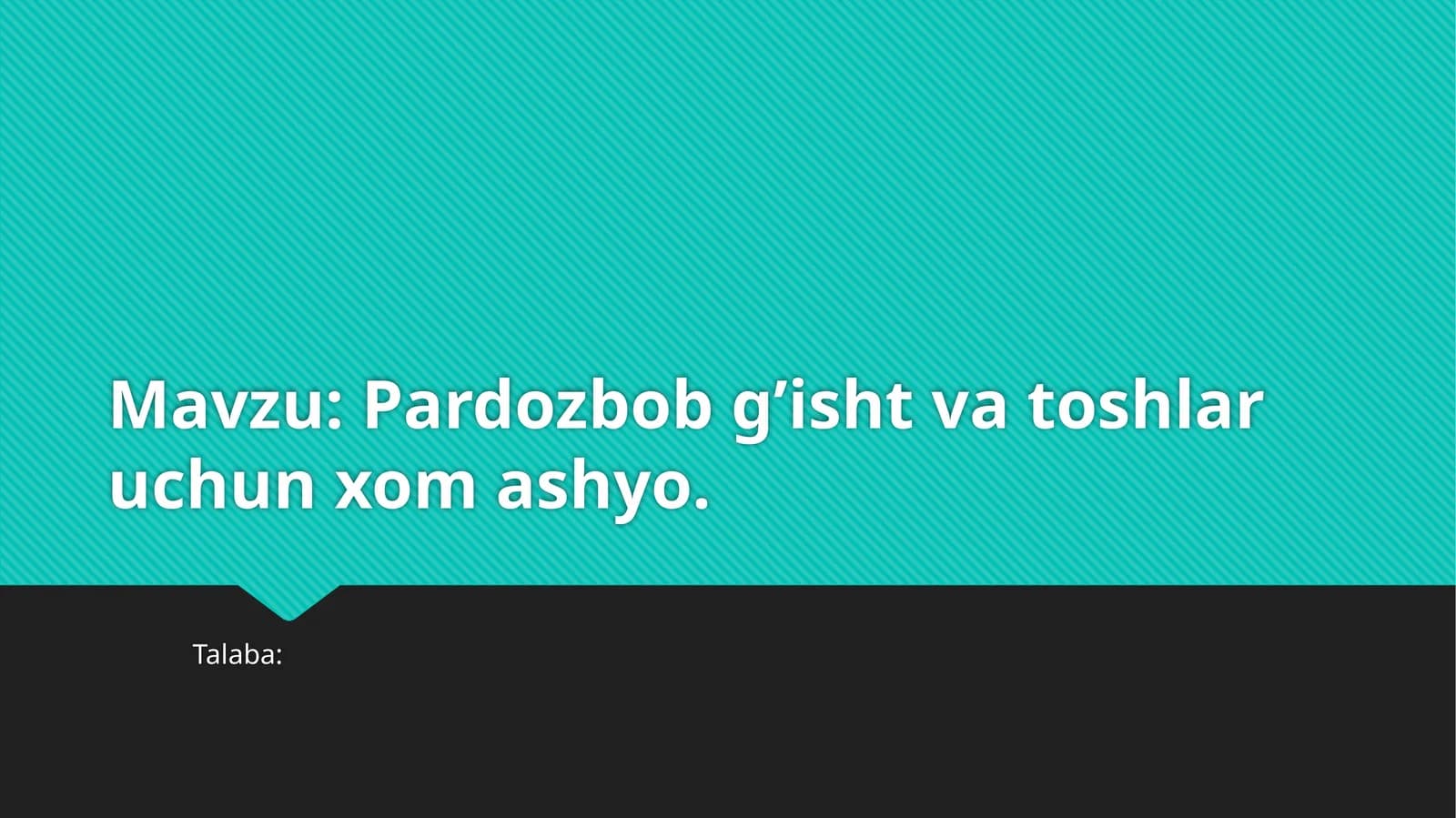 Pardozbob g’ishtvatoshlar uchun xomashyo