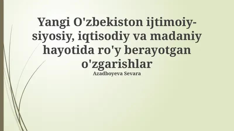 Ijtimoiy-siyosiy islohotlar va fuqarolik jamiyati