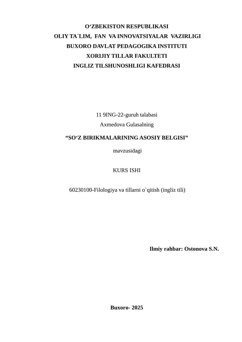 SO‘Z BIRIKMALARINING ASOSIY BELGISI