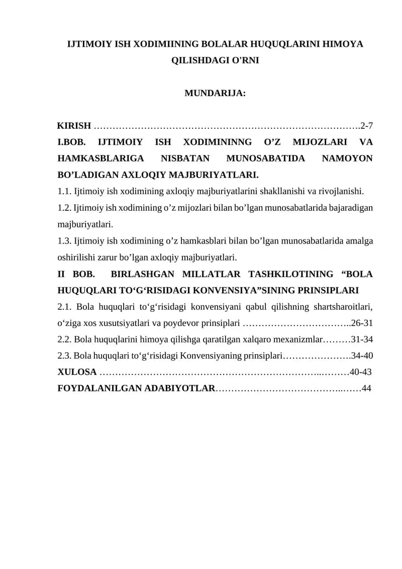 Ijtimoiy Ish Xodimiining Bolalar Huquqlarini Himoya Qilishdagi O'rni