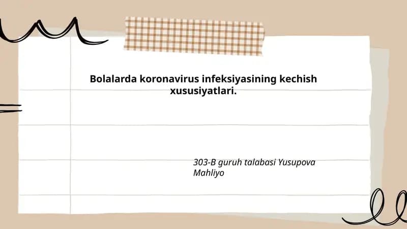 Bolalarda koronavirus infeksiyasining kechish xususiyatlari