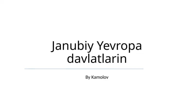 Janubiy Yevropa Mamlakatlari Madaniyati