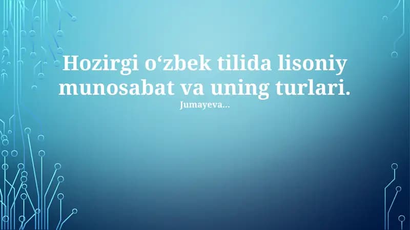 O'zbek tilining so'zlashuv uslublari